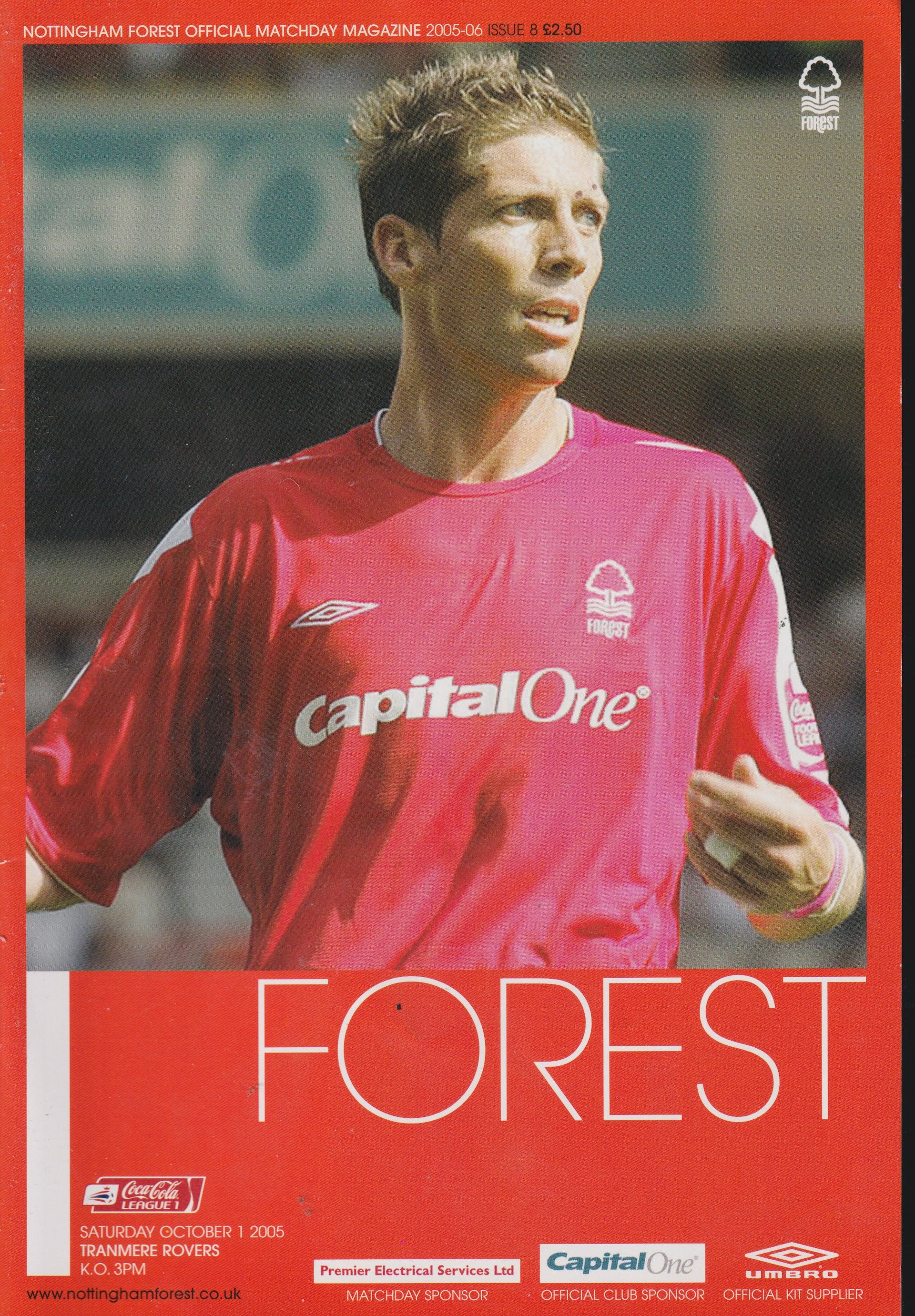 Nottingham Forest v Tranmere Rovers match programme